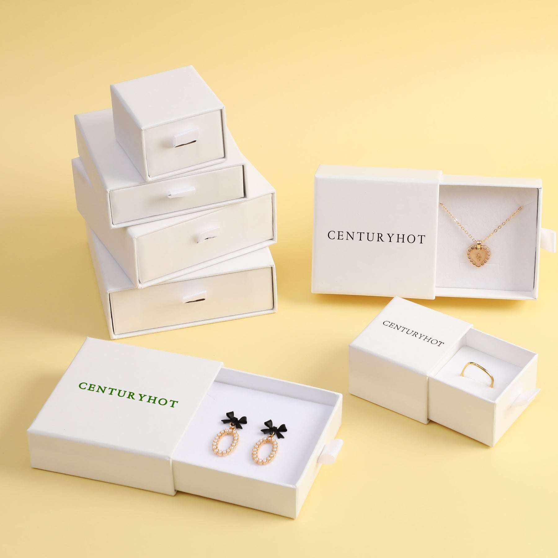 White Drawer Box Paper Cardboard Jewelry Box | Jewellery Boxes Australia