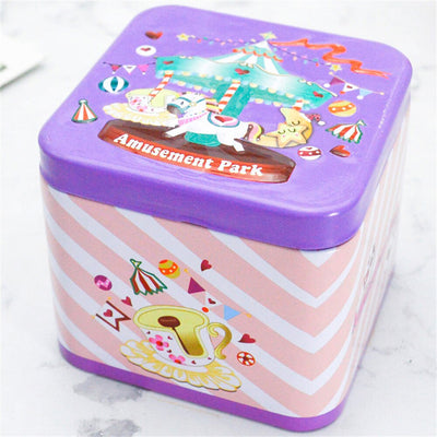Mini Square Tin Can Cartoon Jewelry Box - Jewellery Boxes Australia