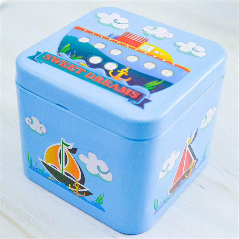 Mini Square Tin Can Cartoon Jewelry Box - Jewellery Boxes Australia