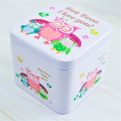 Mini Square Tin Can Cartoon Jewelry Box - Jewellery Boxes Australia