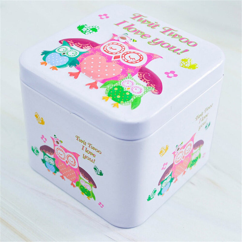 Mini Square Tin Can Cartoon Jewelry Box - Jewellery Boxes Australia