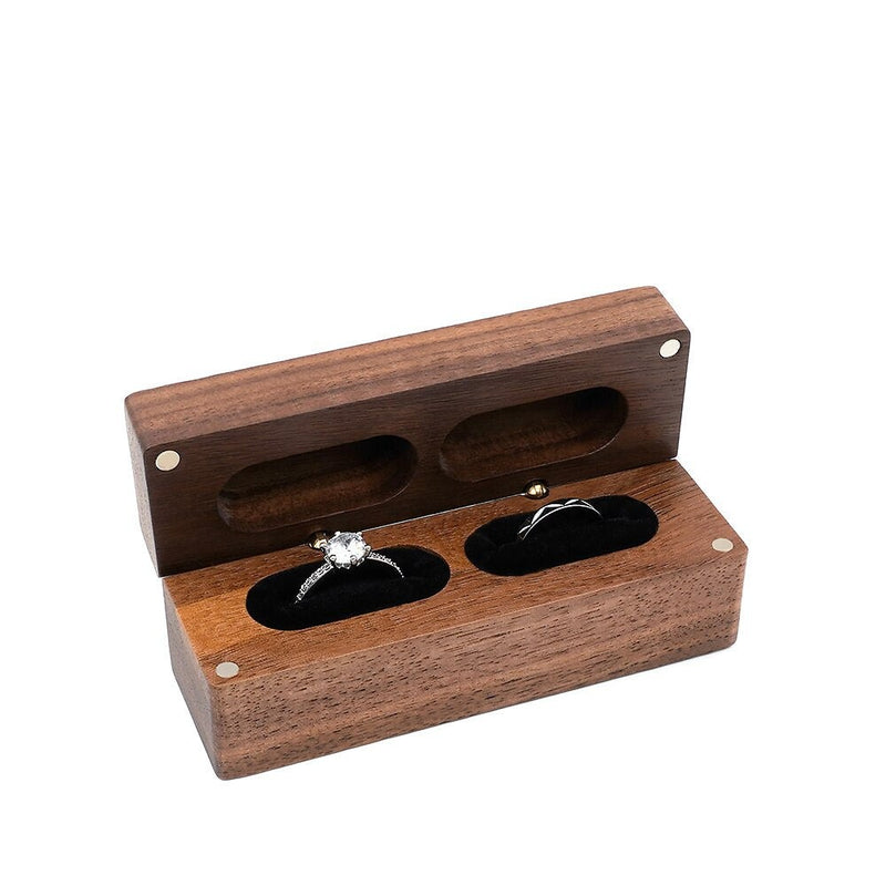 Walnut Wooden Ring Box - Jewellery Boxes Australia