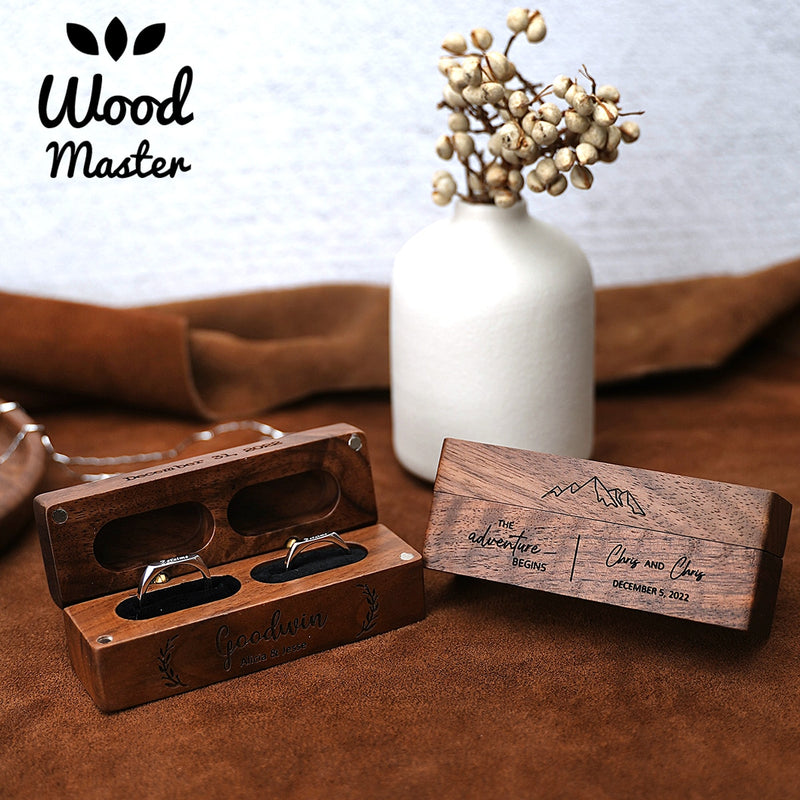 Walnut Wooden Ring Box - Jewellery Boxes Australia