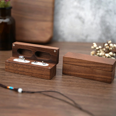 Walnut Wooden Ring Box - Jewellery Boxes Australia