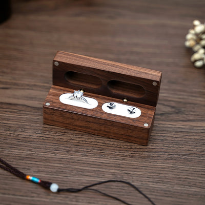Walnut Wooden Ring Box - Jewellery Boxes Australia