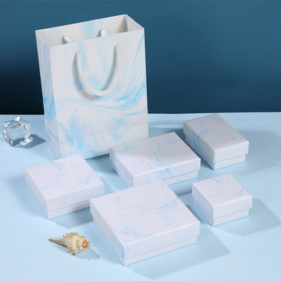 White Paper Gift Packaging Box Ring Necklace Earring Holder - Jewellery Boxes Australia