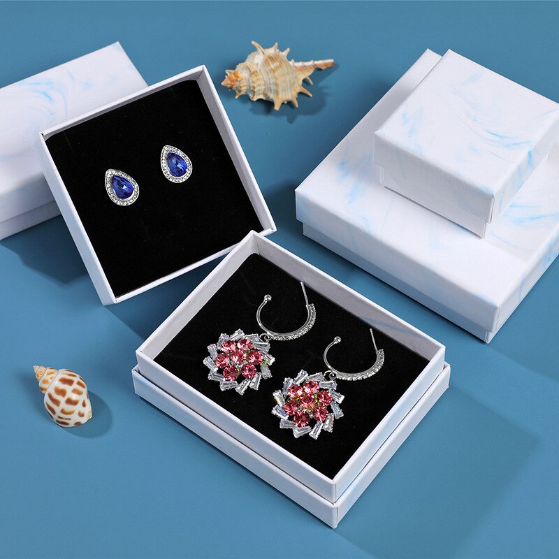 White Paper Gift Packaging Box Ring Necklace Earring Holder - Jewellery Boxes Australia